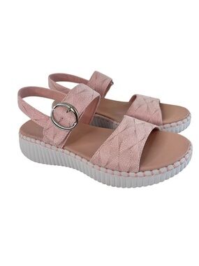 Skechers Wilshire BLVD-Illusion of Love Wedge Sandal Womens Sz 8 Pink Slingback